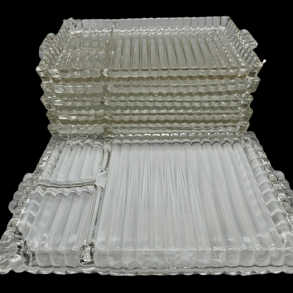 Elegant Clear Glass Bubble Snack Tray Set of 6 - Picture 11 of 11